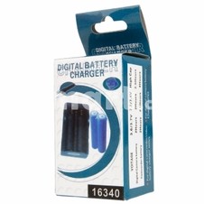 4.2V DC 600mAh Charger for 2pcs 16340/CR123A Rechargerable Batteries